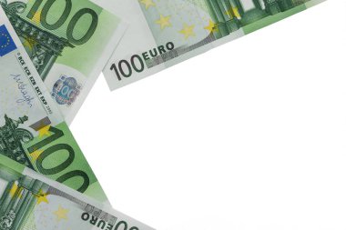 Nominal değeri 100 milyon avroluk banknot arka plan. Kopya alanı