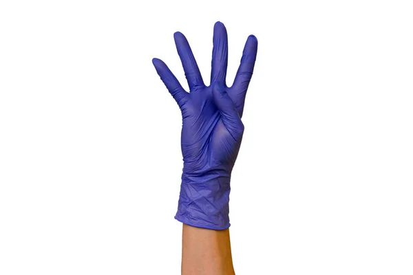 Αρσενικό Και Θηλυκό Χέρια Στα Λαστιχένια Γάντια Από Διαφορετικά Χρώματα — Φωτογραφία Αρχείου