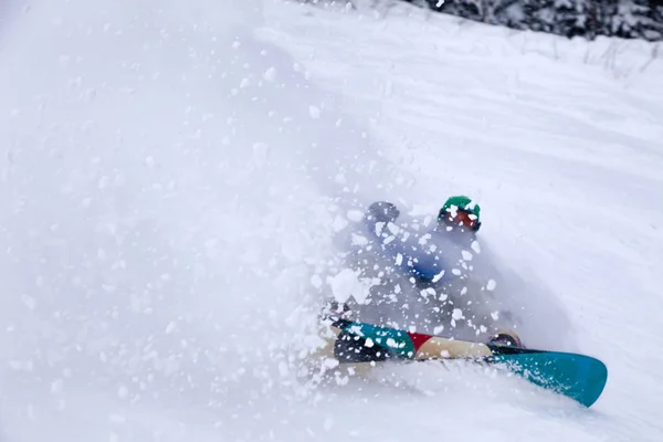 Ρωσία Sheregesh 2018 Επαγγελματίας Snowboarder Μπλε Αθλητικά Είδη Ιππασίας Και — Φωτογραφία Αρχείου