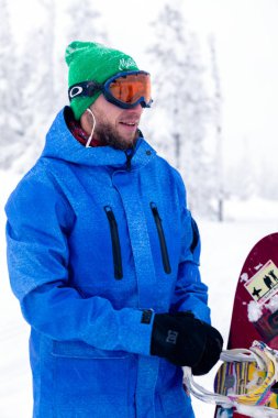 Rusya, Sheregesh 2018.11.18 profesyonel adam snowboard bri içinde