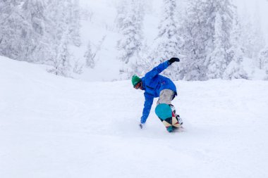 Rusya, Sheregesh 2018.11.18 profesyonel adam snowboard bri içinde