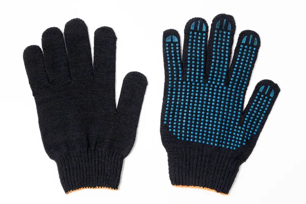 Yakın plan siyah tekstil örgü eldivenler ve profesyonel B — Stok fotoğraf