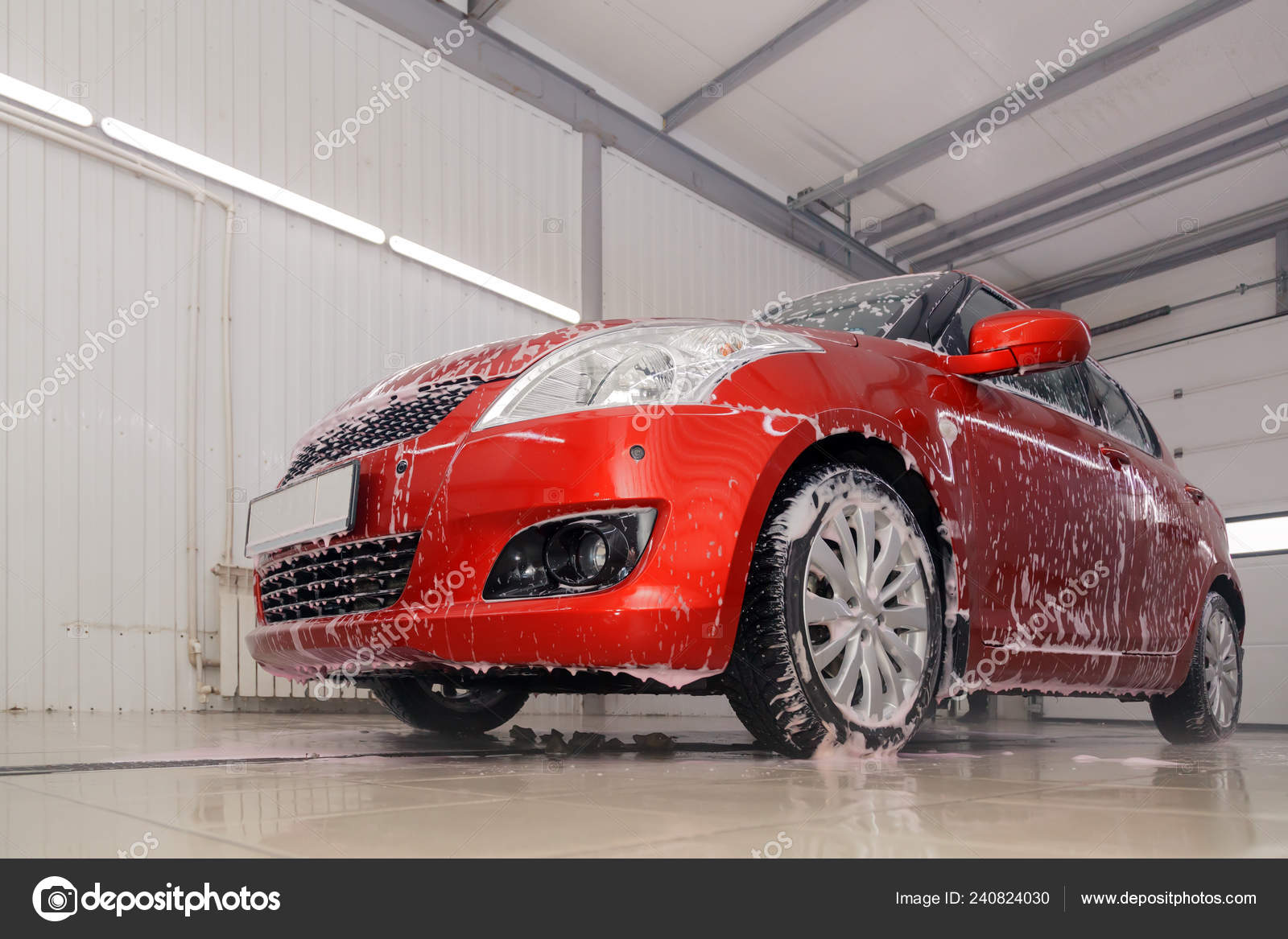 Russia Kemerovo 2019 Suzuki Swift Bright Red Small Car Car