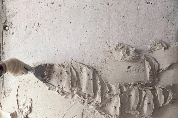 Textur Hintergrund. graue Betonwand mit rauen Nähten, Mörtel, — Stockfoto