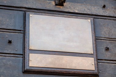 Closeup vintage dikdörtgen şekil metal demir bakır altın yaşlı 