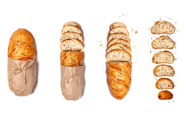 Целый, нарезанный домашний хлеб из пшеницы без глютена — стоковое фото