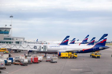 Rusya Moskova 2019-06-18 Aircompany Aeroflot gri uçağı