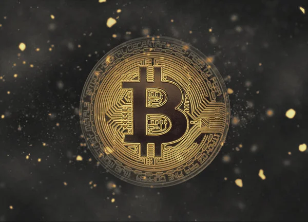 Bitcoin logo simge koyu arka planda