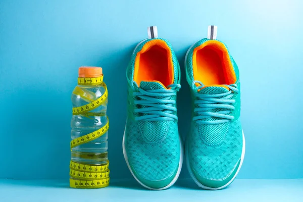 Healthy Sport Lifestyle Sport Run Sneakers Detox Water Detox Drink — Stock Photo, Image