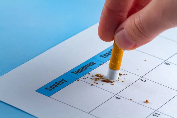 Danno Fumo Smettila Fumare Concetto Motivazionale Cerco Smettere Fumare Domani — Foto Stock