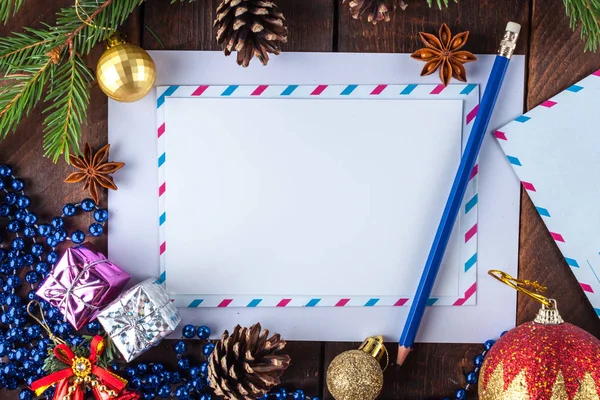 Lettera Natale Capodanno Vacanze Natale Posa Piatta Natale Spazio Copia — Foto Stock