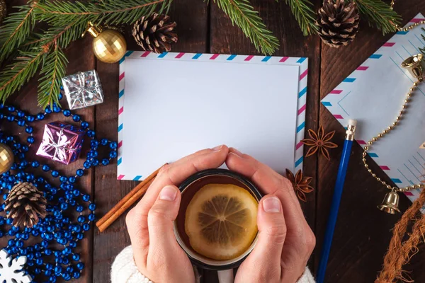 Vacanze Natale Capodanno Ramo Abete Rosso Cannella Anice Coni Addobbi — Foto Stock