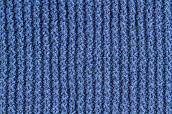 Die Textur Eines Blauen Strickgarns Strick Und Winterkleidung — Stockfoto