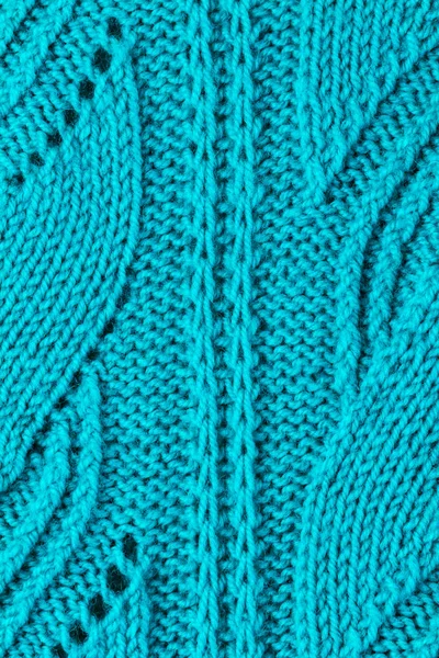 청록색 원사의 짜임새입니다 뜨개질을 — 스톡 사진
