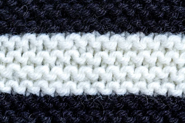 Die Textur Eines Schwarz Weißen Strickgarns — Stockfoto