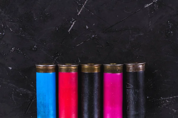 Cartridges Een Zwarte Achtergrond Kopieer Sace Jacht — Stockfoto