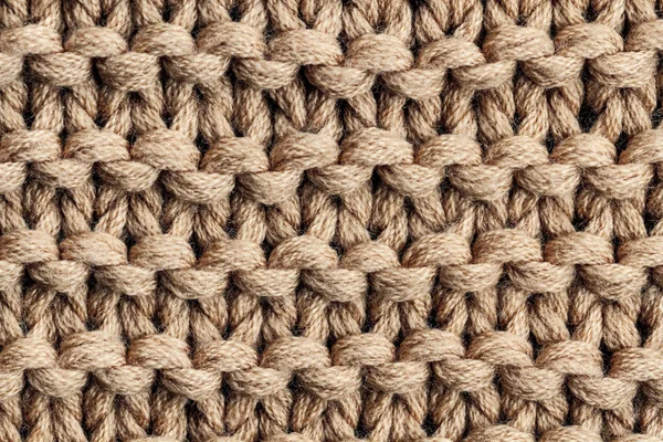 Die Textur Eines Braunen Strickgarns Strick Und Winterkleidung — Stockfoto