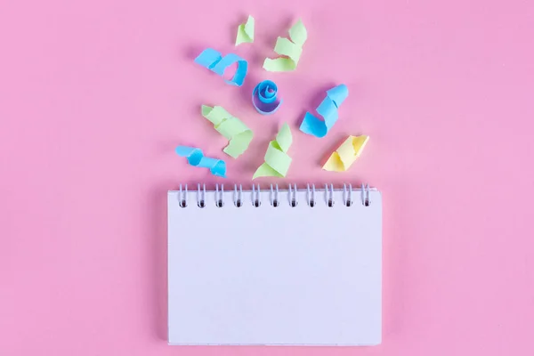 Celebration Concept Mock Copy Space Colorful Party Streamers Pink Background — Stock Photo, Image