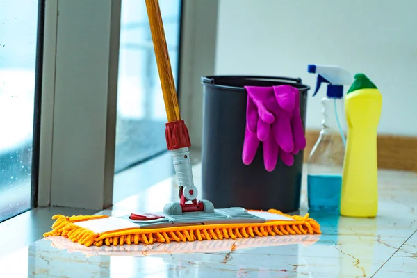 Disinfectants Cleaning Products Cleaning House Mopping Housework Household Chores Washing — Stock Photo, Image