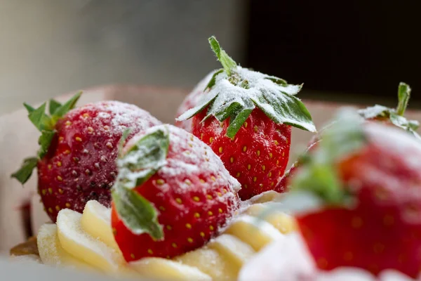 Sweet, tasty strawberry cream cake. Pastry