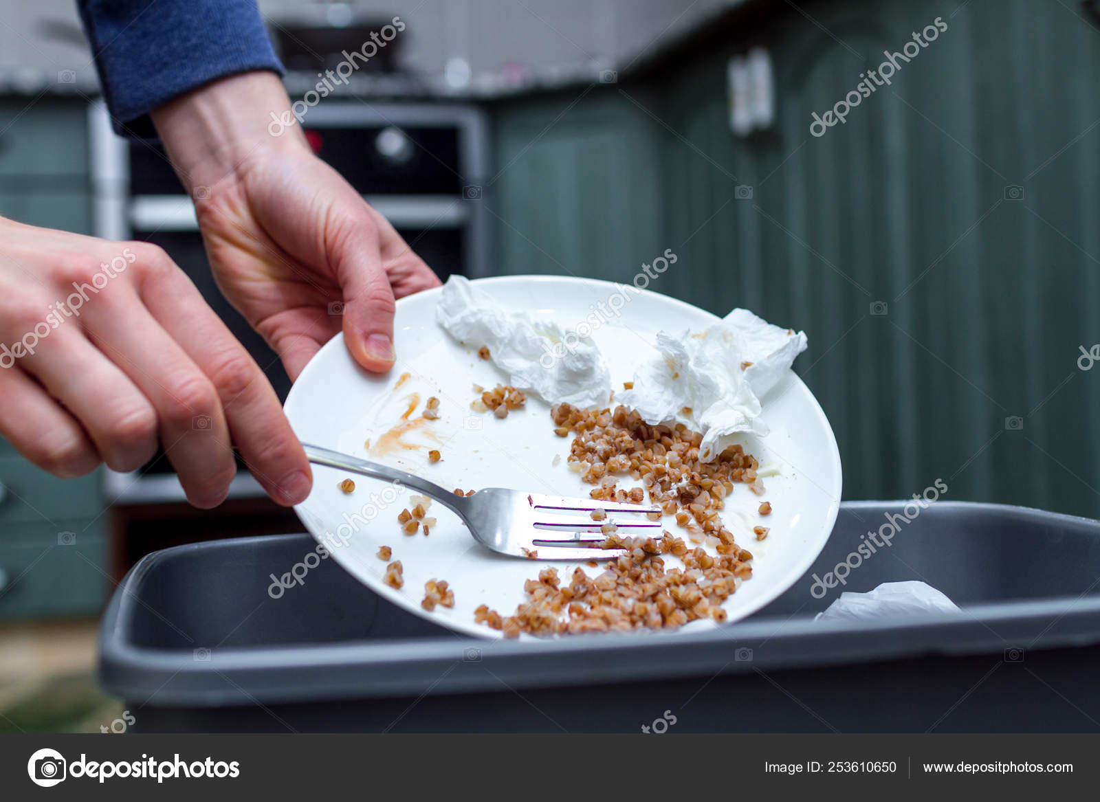 dinner leftovers (buckwheat kasha, vegetables, stir fry) in glass containers  with drawer cabinet in background Stock Photo - Alamy