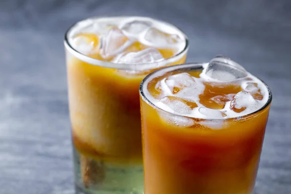 Café Coquetéis Refrescantes Com Cubos Gelo Bebidas Frias — Fotografia de Stock