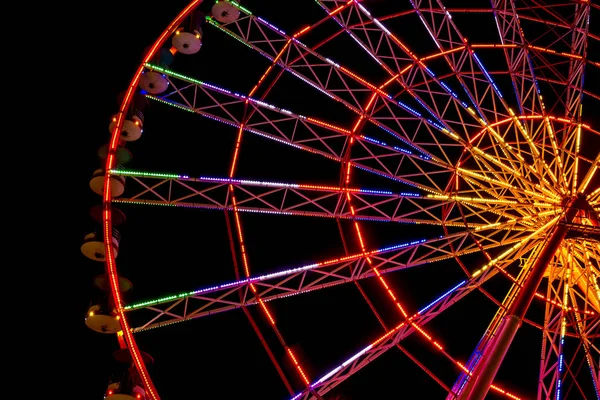 Part High Glowing Ferris Wheel Evening Batumi Georgia — Stock Photo, Image