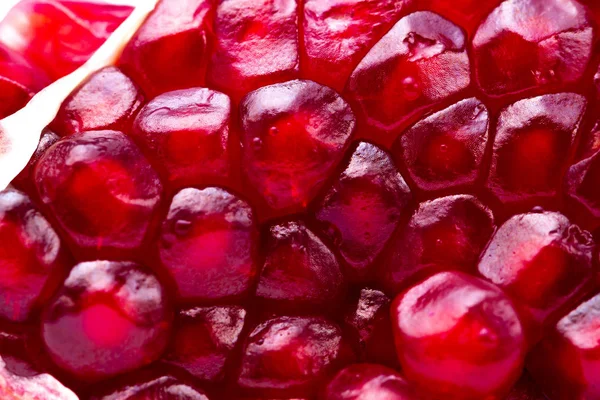 Textur Reifer Roter Granatapfelkerne Aus Nächster Nähe — Stockfoto