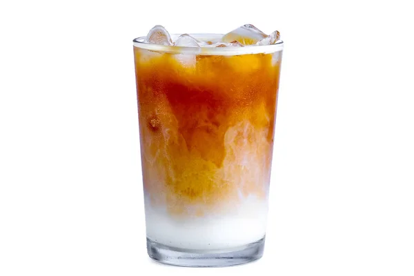 Kaffe Uppfriskande Cocktail Med Isbitar Kall Dryck — Stockfoto