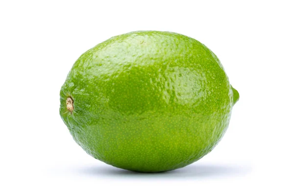 Lima Verde Fresca Entera Aislada Sobre Fondo Blanco Cítricos Frutas — Foto de Stock