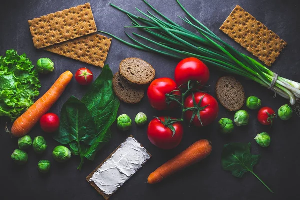 Dieta Nutrizione Concetto Ortaggi Maturi Cucinare Piatti Freschi Sani Cibo — Foto Stock