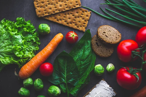 Dieet Voeding Concept Rijpe Groenten Voor Het Koken Van Verse — Stockfoto