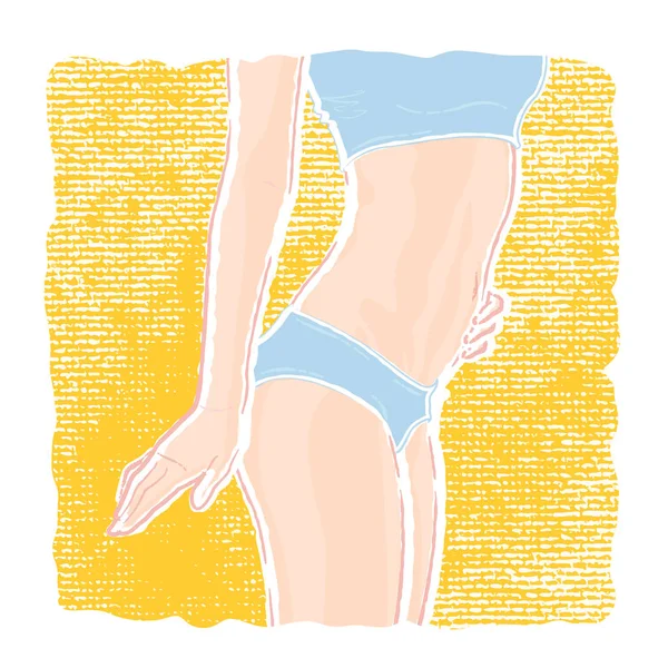 Vector Caminho Ilustração Jovem Corpo Mulher Magra Saudável Com Uma —  Vetores de Stock