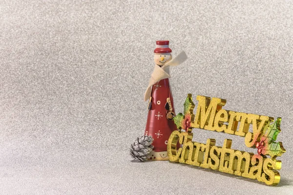 Figurine Métal Style Rétro Père Noël Avec Motif Flocons Neige — Photo