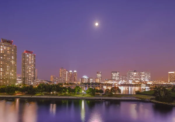 Vista Della Baia Odaiba Con Parco Daiba Spiaggia Lontananza Nel — Foto Stock