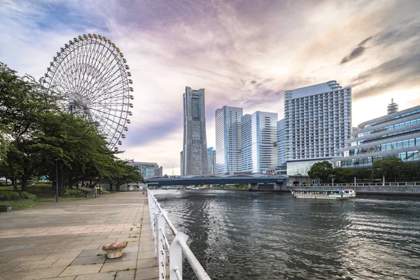 Cosmo Klockan Stora Hjulet Cosmo World Theme Park Minato Mirai — Stockfoto