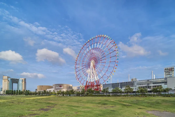 Tokio Japan Augustus 2018 Odaiba Kleurrijk Hoog Palet Stad Ferris — Stockfoto