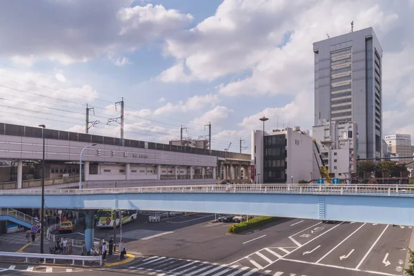 Токио Япония Октября 2018 Года Вид Воздуха Пересечение Перекрестка Перед — стоковое фото