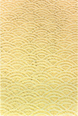 Geleneksel dantel daireler motifli bir Japon tebrik kartı. Altın kağıt arka planda..