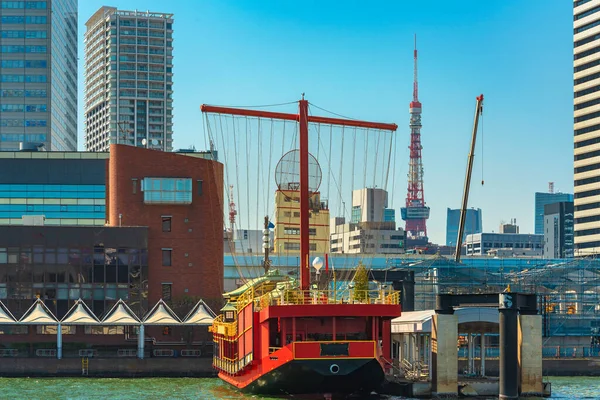 Rotes Gozabune Segelboot Replik Der Luxusjachtschiffe Die Der Edo Ära — Stockfoto