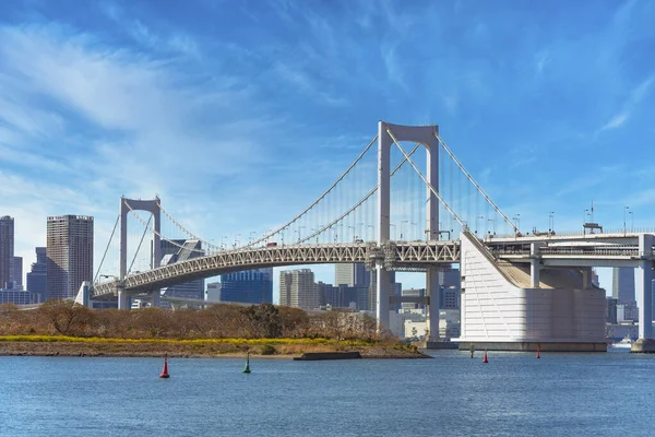 Bird Island Odaiba Bay Devant Pont Rainbow Suspendu Double Couche — Photo