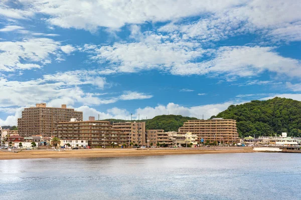 Costa Península Miura Con Playa Kurihama Bordeada Palmeras Ciudad Yokosuka — Foto de Stock