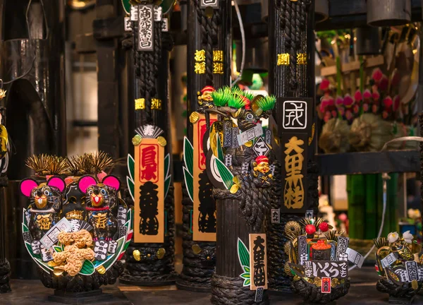 Asakusa Japonsko Listopad 2019 Auspicious Rake Engi Kumade Ornate Black — Stock fotografie