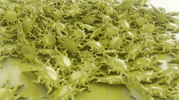 Yazın gelişini kutlamak için 3d illüstrasyon: Güneşin minyatürleri