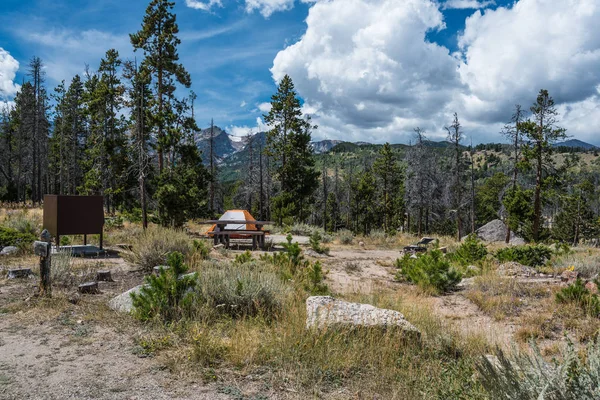Campeggio Del Bacino Del Ghiacciaio Nel Parco Nazionale Delle Montagne — Foto Stock
