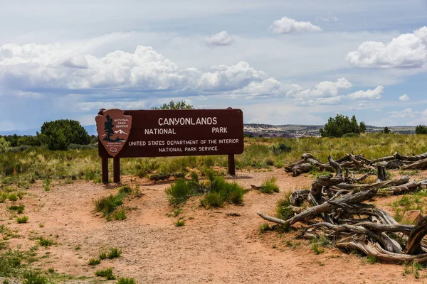Island Sky Entrance Sign Canyonlands National Park Utah Stock Photo