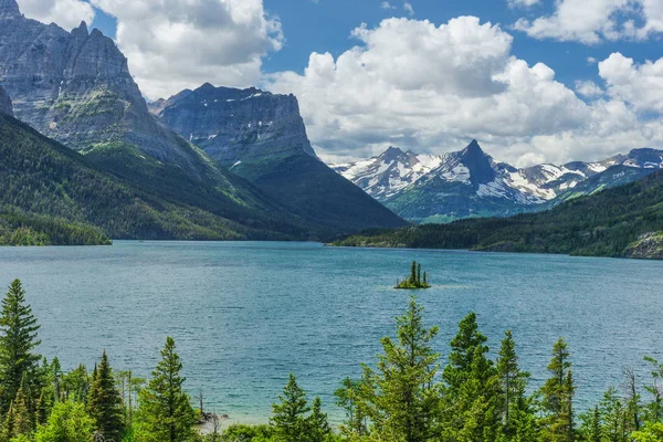 Wild Goose Island Glacier National Park Montana — Stock Photo, Image