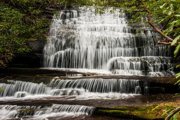 Grogans Creek Fällt Pisgah National Forest North Carolina — Stockfoto