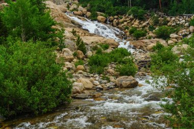 , Amerika Birleşik Devletleri Colorado Rocky Mountain National Park at Horseshoe Falls