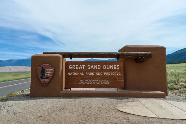Colorado, Amerika Birleşik Devletleri büyük Sand Dunes Milli Parkı giriş Işareti